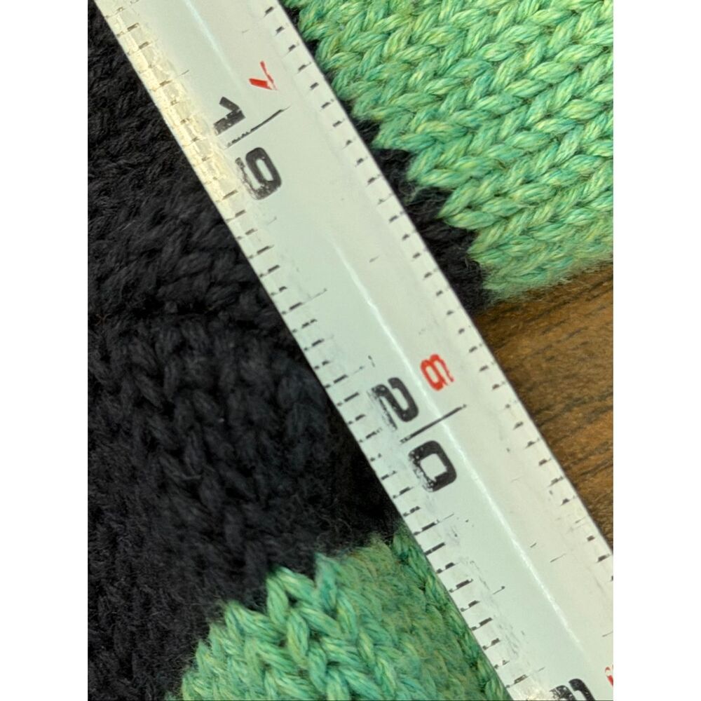 Lands End Classic Striped Crew Neck Sweater Women’s Size Medium Green and Navy B - Picture 10 of 11